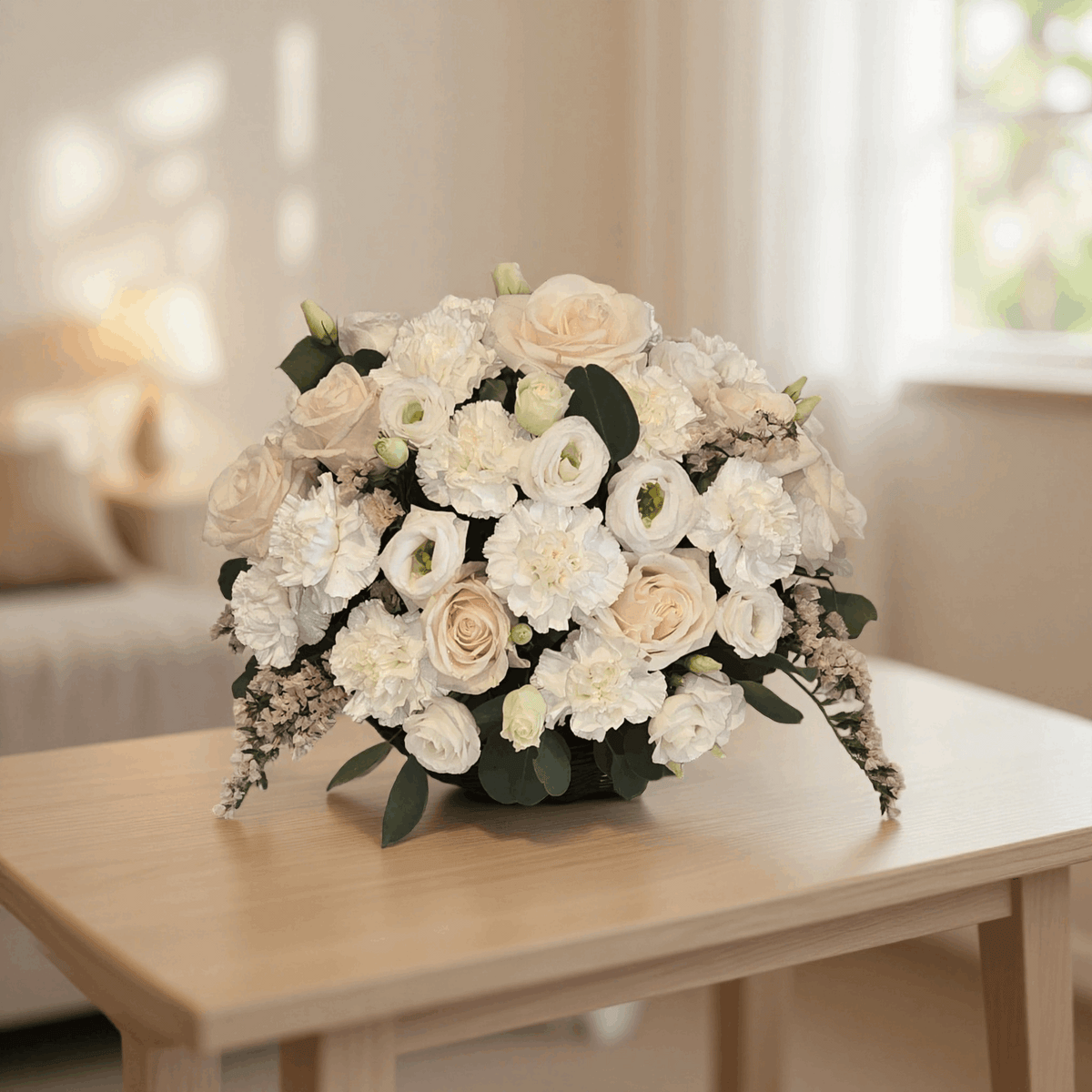 Silent Bloom - Basket Arrangement - Fresh Flower - Flowers Last Ten Days
