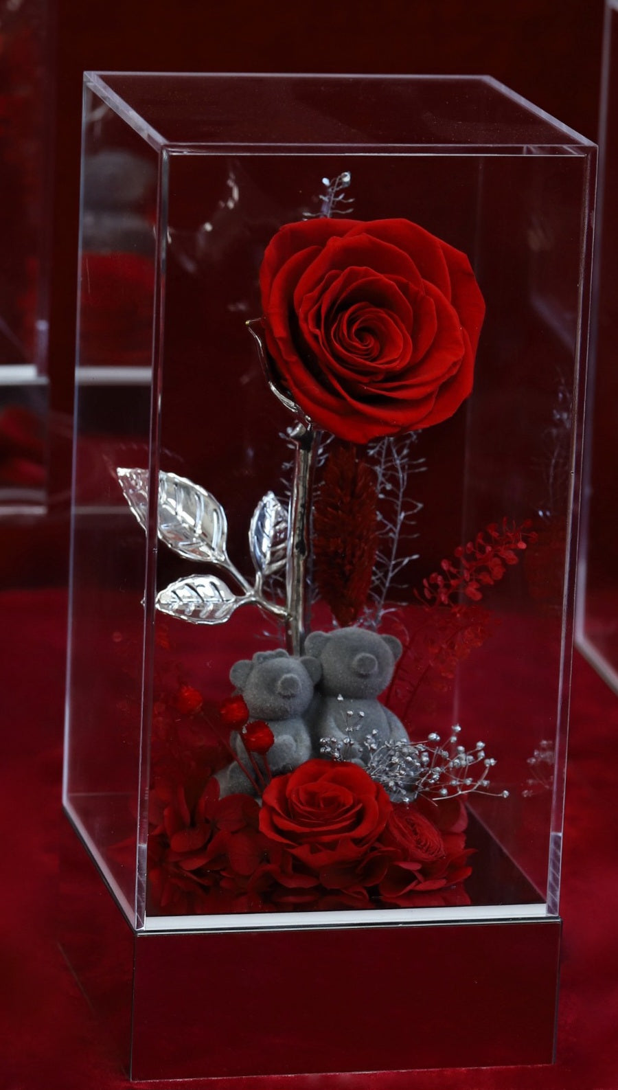 Eternal Elegance Stem - Preserved Red Rose in acrylic box