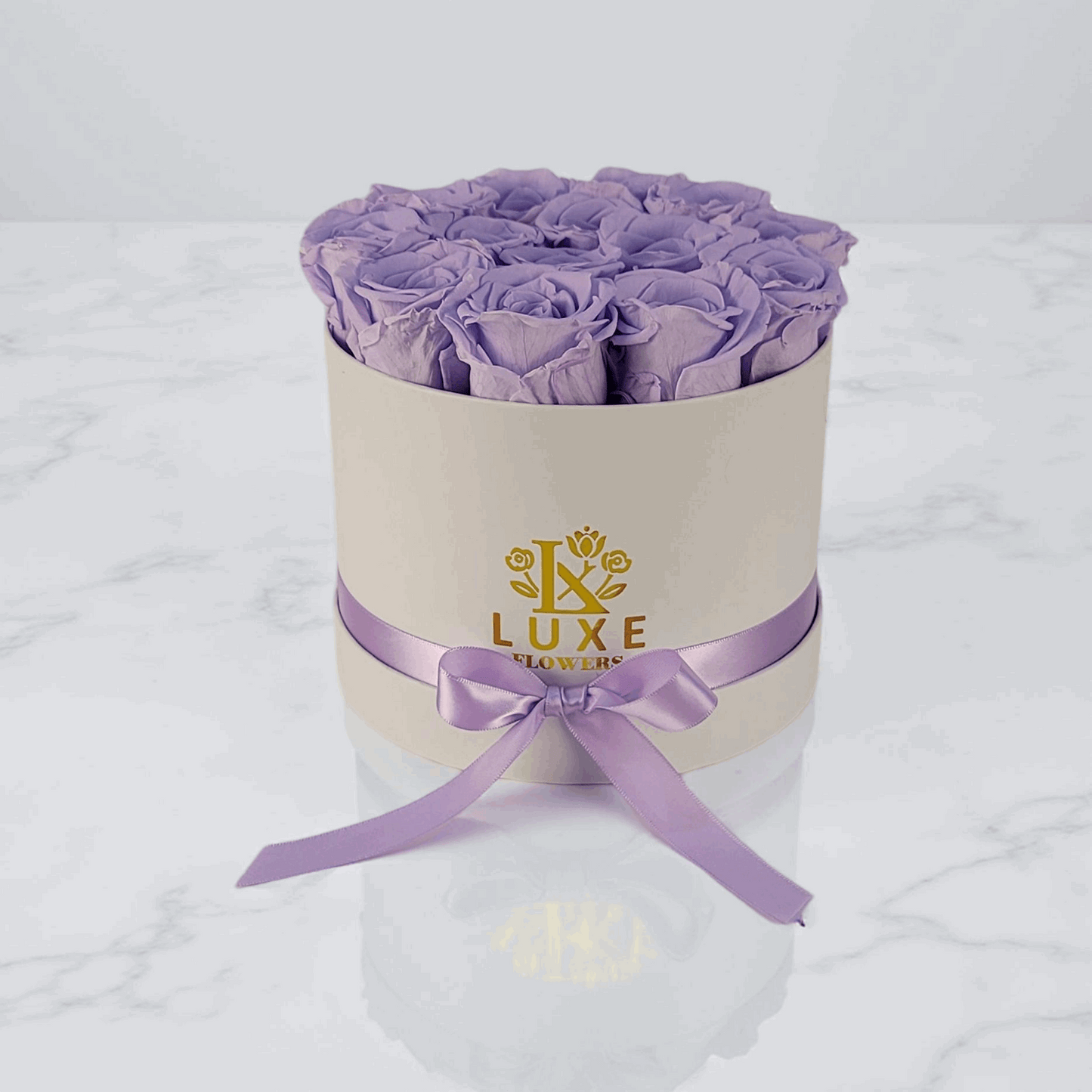 Eternal Elite - Preserved Roses - Purple Rose in White Round Box - Graduation Gift