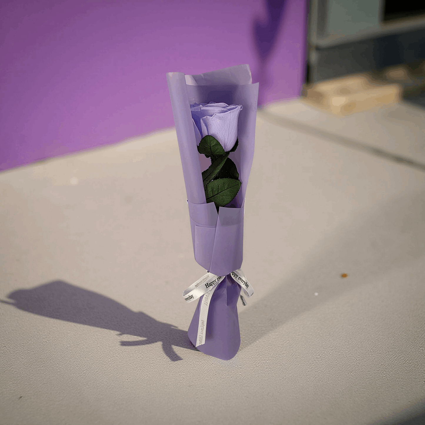 The One Eternal- Preserved Roses- Purple Rose Stem