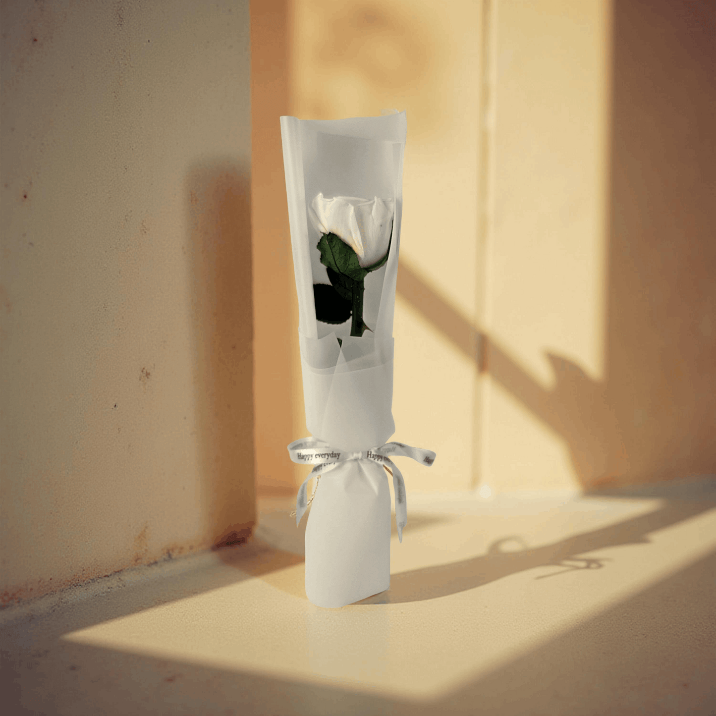 The One Eternal- Preserved Roses- White Rose Stem