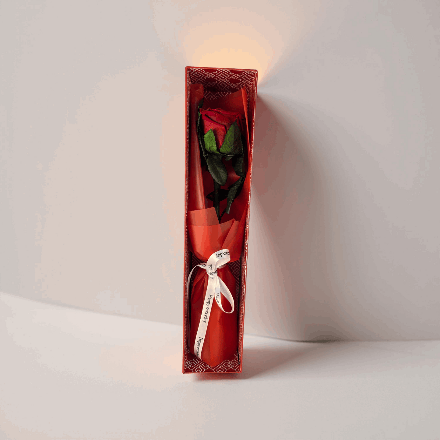 The One Eternal- Preserved Roses- Red, vermillion Rose Stem