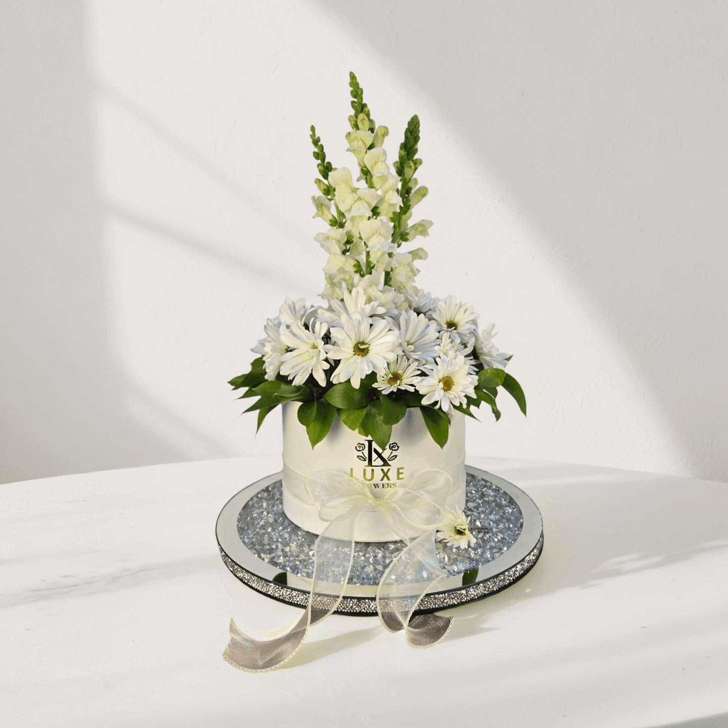 Snow Bloom - Medium Round - Fresh White - Flowers Last Ten Days