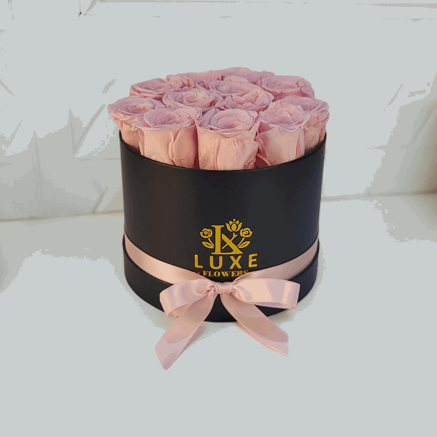 Eternal Elite  - Preserved Roses - Pink Rose in Black Round Box - Anniversary Gift