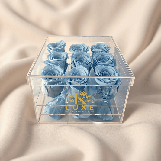 Luxe Frame (Medium Square Acrylic) - Preserved Roses - Flowers Last Three Years