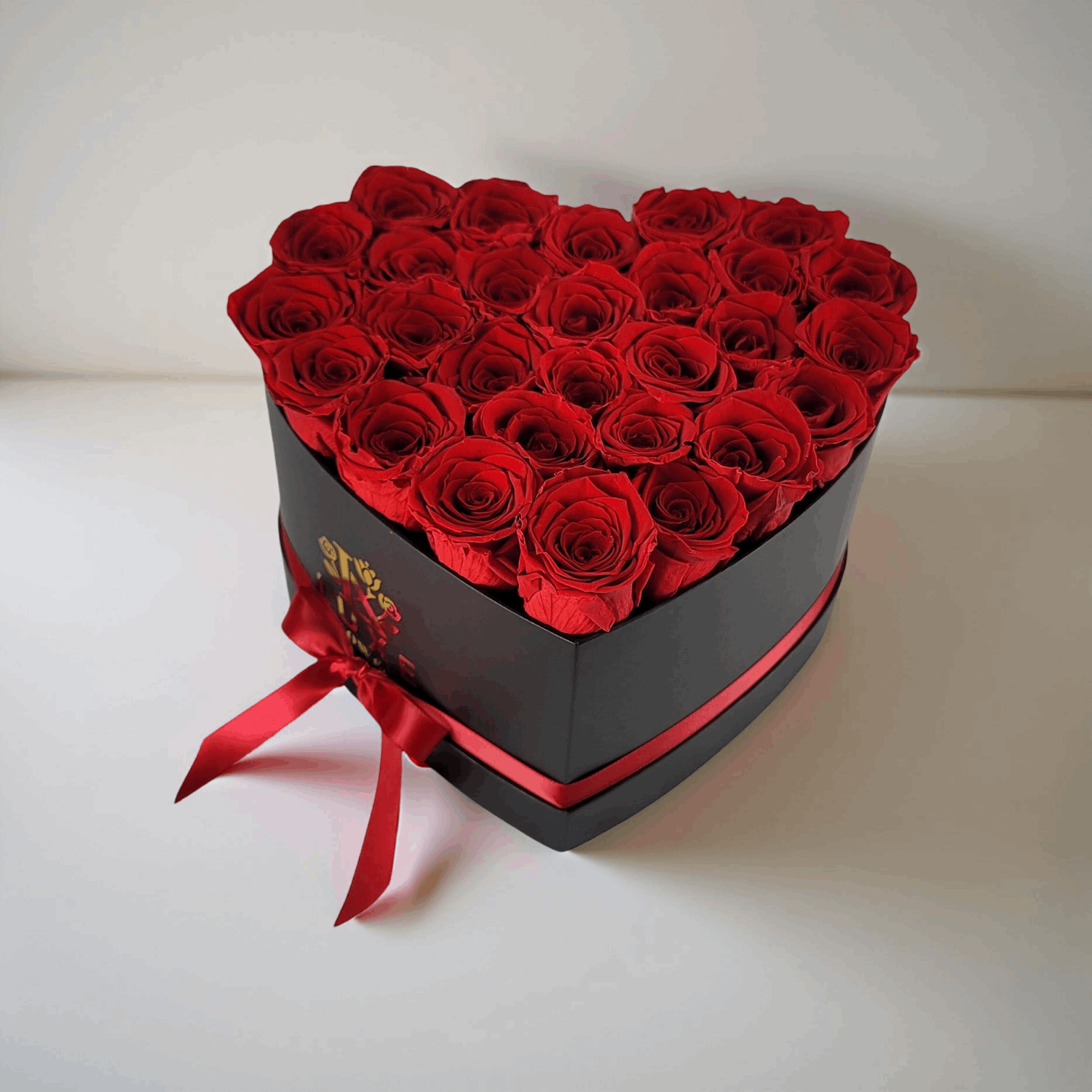 Majestic Mystery - Preserved Roses - Red Roses in Black Heart Box - Valentine’s Gift