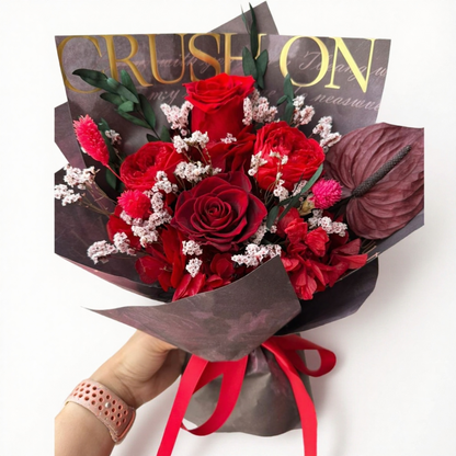 Crimson Desire Bouquet- Preserved Flowers - Flowers Last Three Years